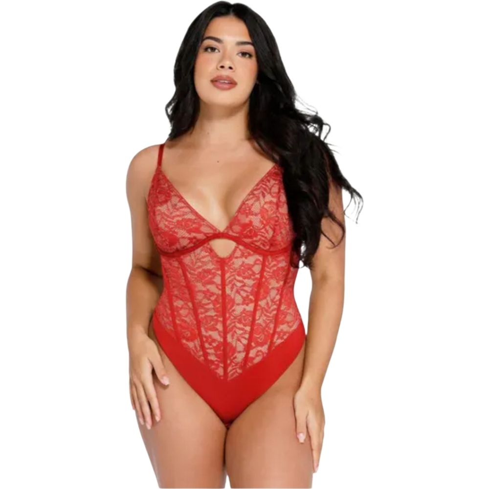 NWT Popilush Shapewear Lace Bodysuit Lingerie Cutout Corset Sculpting Size‎ 3X